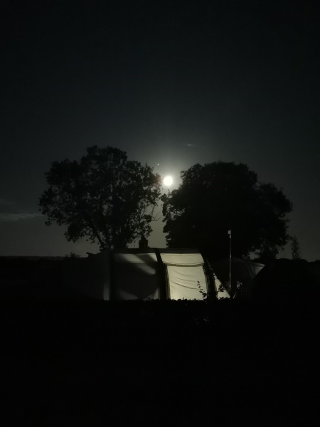 Tudor Caravan Park - Tent Silhouette by Kirsten Smith